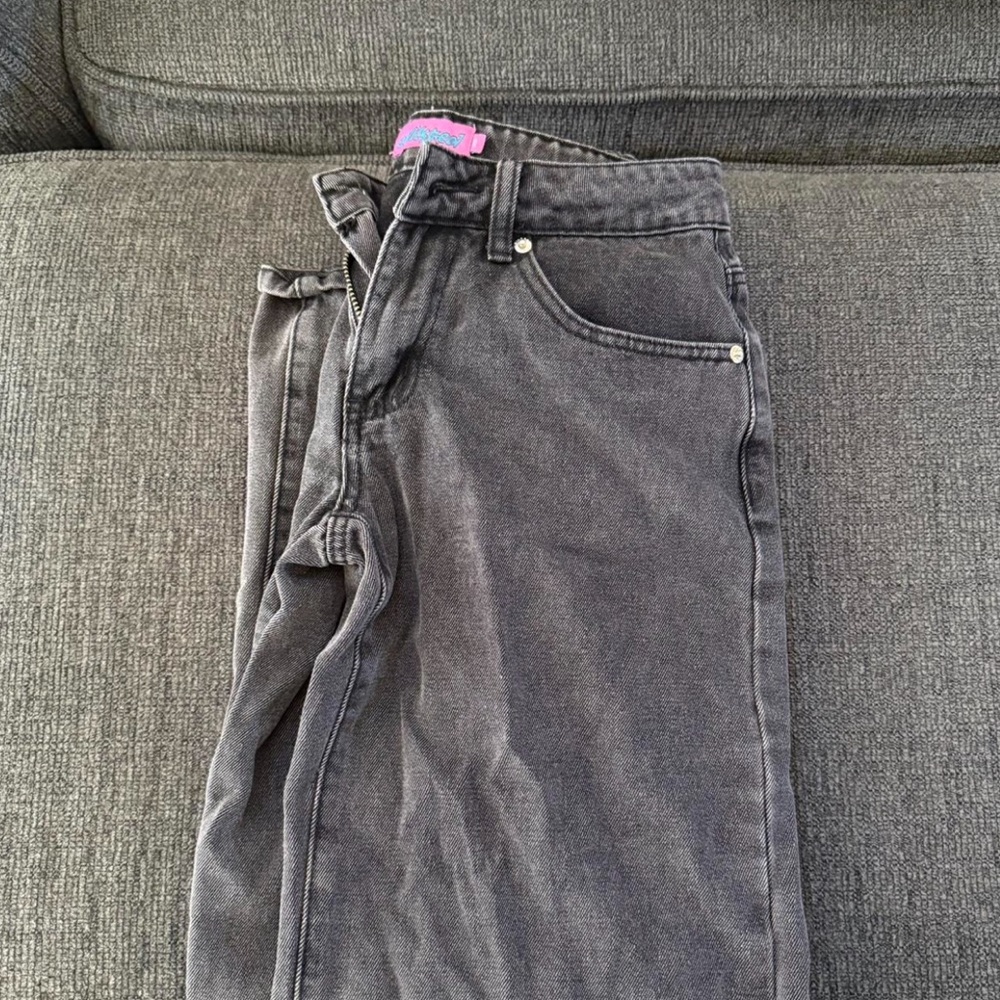 Edikted petite xs black raelynn low waisted jeans